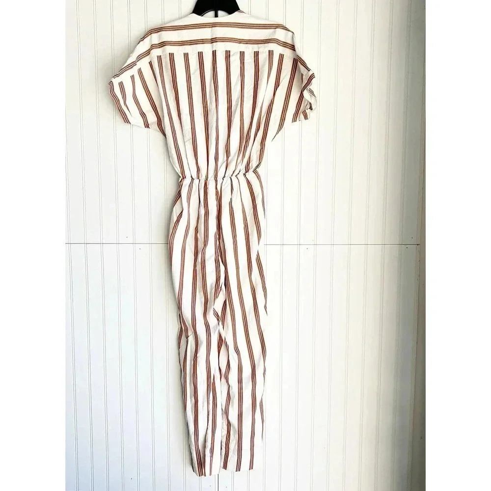 Maje Size XS White Pieni Striped V-Neck Jumpsuit NEW! - Picture 8 of 8